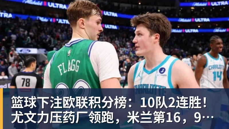 篮球下注欧联积分榜：10队2连胜！尤文力压药厂领跑，米兰第16，9队2连败